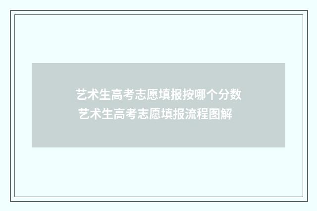 艺术生高考志愿填报按哪个分数 艺术生高考志愿填报流程图解