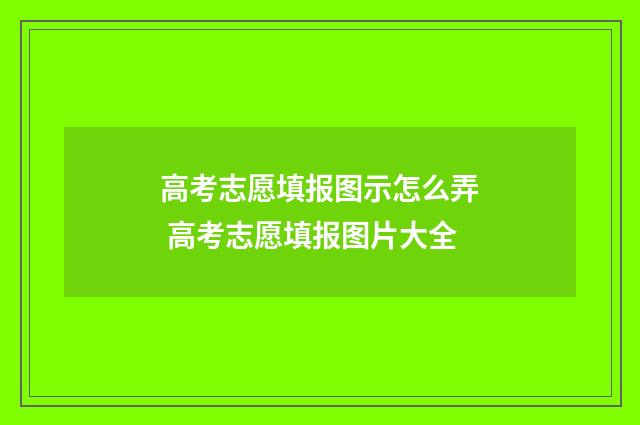高考志愿填报图示怎么弄 高考志愿填报图片大全