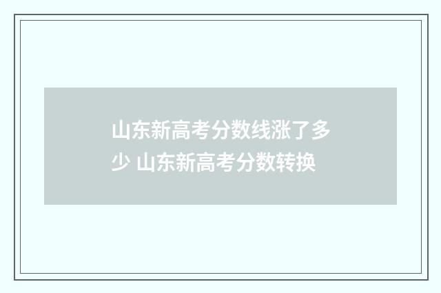 山东新高考分数线涨了多少 山东新高考分数转换