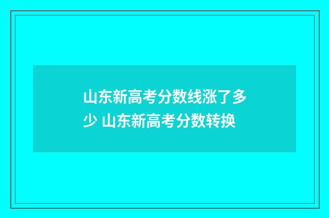 山东新高考分数线涨了多少 山东新高考分数转换