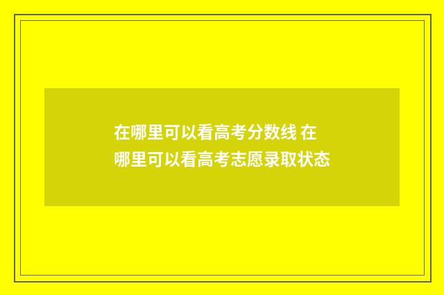 在哪里可以看高考分数线 在哪里可以看高考志愿录取状态
