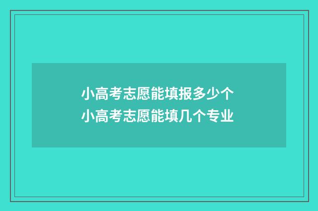小高考志愿能填报多少个 小高考志愿能填几个专业