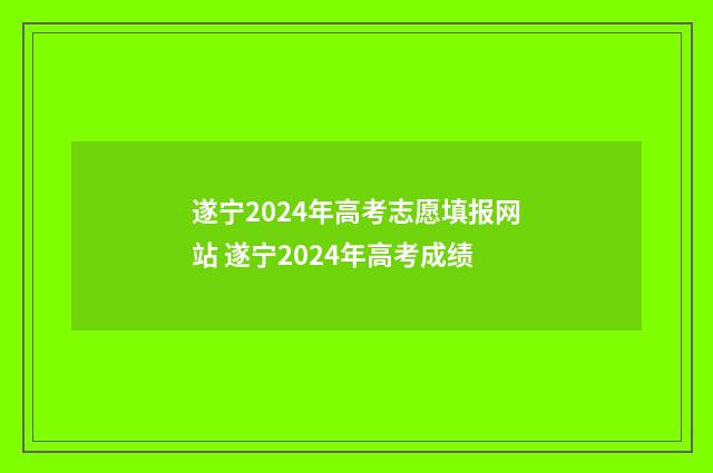 遂宁2024年高考志愿填报网站 遂宁2024年高考成绩