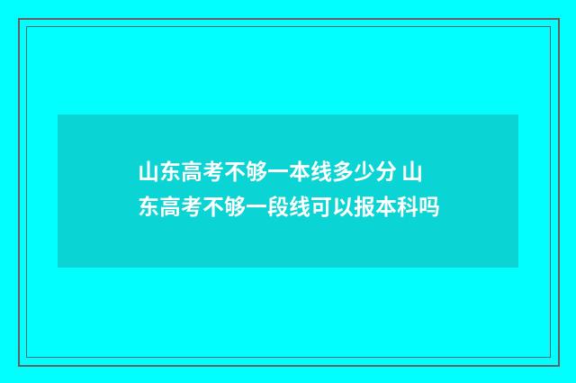 山东高考不够一本线多少分 山东高考不够一段线可以报本科吗