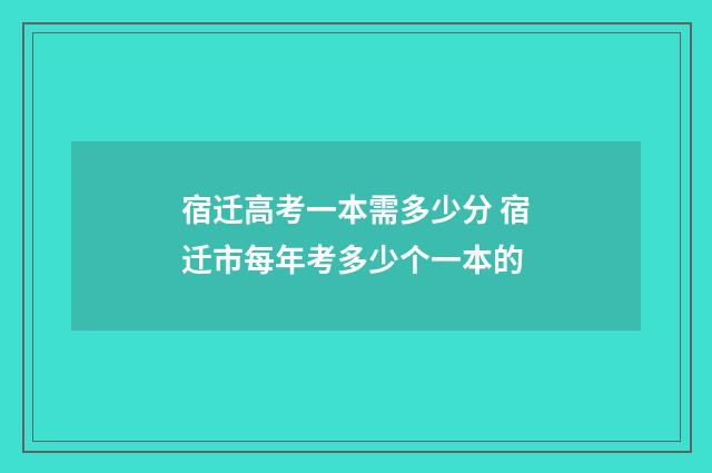 宿迁高考一本需多少分 宿迁市每年考多少个一本的