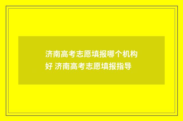 济南高考志愿填报哪个机构好 济南高考志愿填报指导