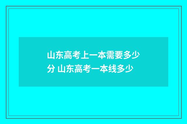 山东高考上一本需要多少分 山东高考一本线多少