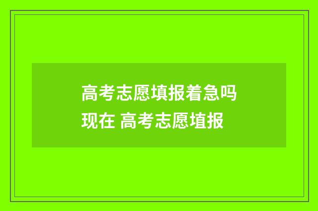 高考志愿填报着急吗现在 高考志愿埴报