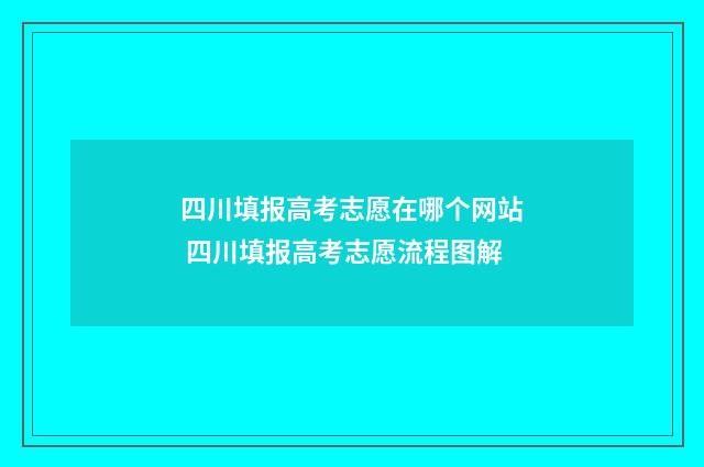 四川填报高考志愿在哪个网站 四川填报高考志愿流程图解