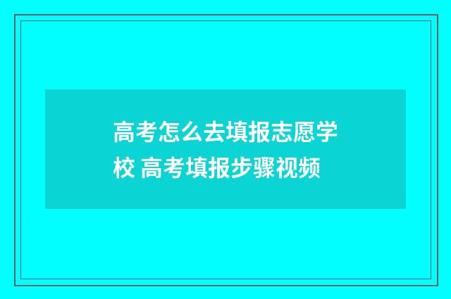 高考怎么去填报志愿学校 高考填报步骤视频