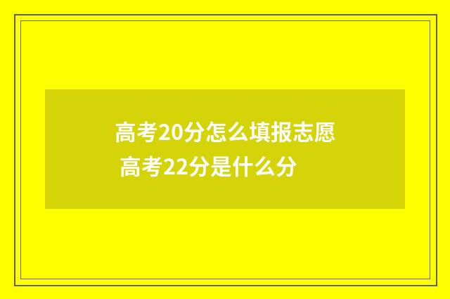 高考20分怎么填报志愿 高考22分是什么分