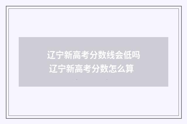 辽宁新高考分数线会低吗 辽宁新高考分数怎么算