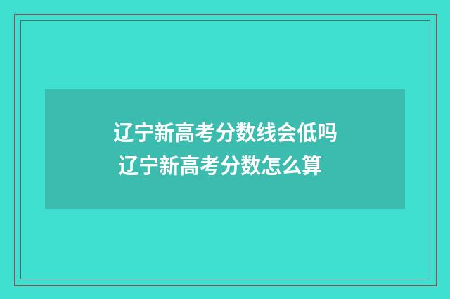 辽宁新高考分数线会低吗 辽宁新高考分数怎么算
