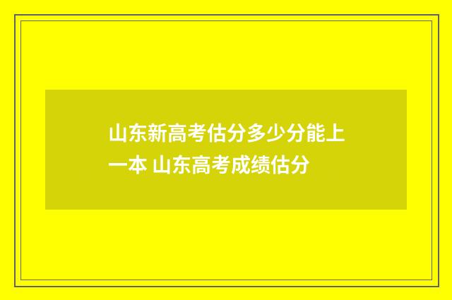 山东新高考估分多少分能上一本 山东高考成绩估分