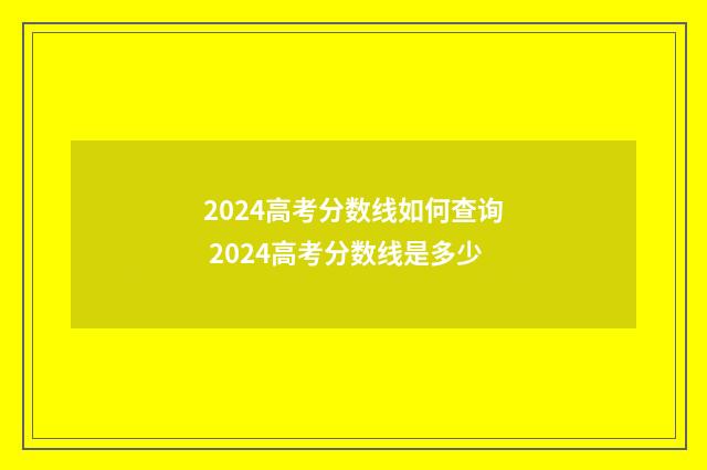 2024高考分数线如何查询 2024高考分数线是多少