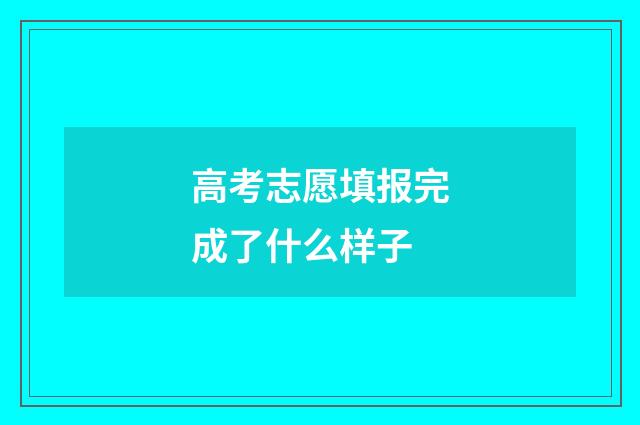 高考志愿填报完成了什么样子