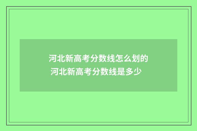 河北新高考分数线怎么划的 河北新高考分数线是多少
