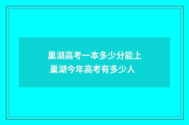 巢湖高考一本多少分能上 巢湖今年高考有多少人