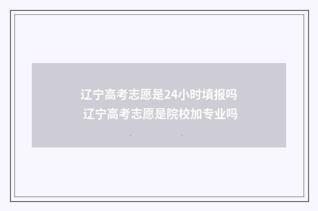 辽宁高考志愿是24小时填报吗 辽宁高考志愿是院校加专业吗
