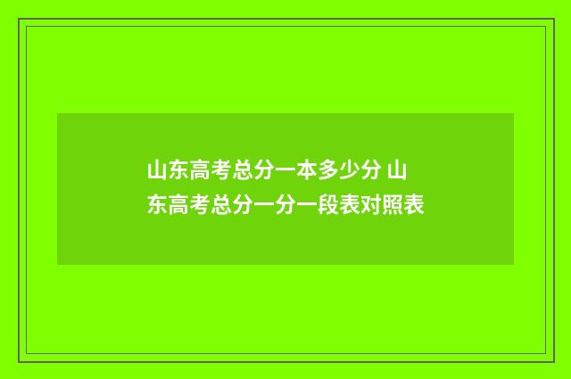 山东高考总分一本多少分 山东高考总分一分一段表对照表