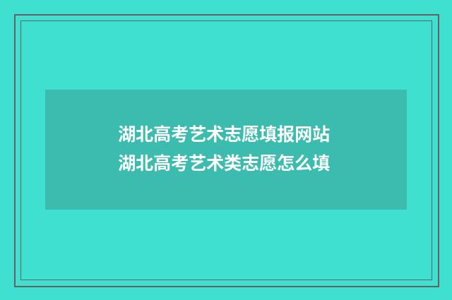 湖北高考艺术志愿填报网站 湖北高考艺术类志愿怎么填
