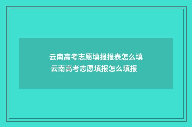 云南高考志愿填报报表怎么填 云南高考志愿填报怎么填报