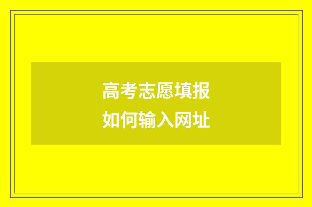 高考志愿填报如何输入网址