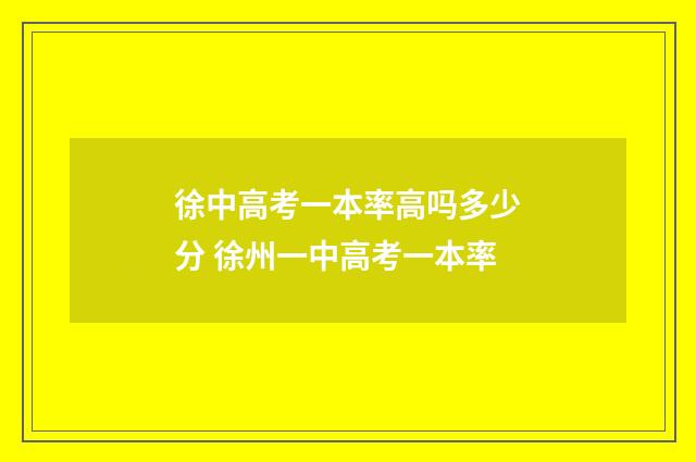 徐中高考一本率高吗多少分 徐州一中高考一本率