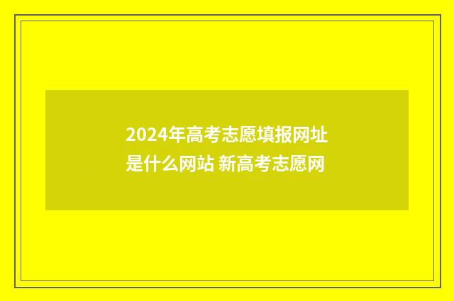 2024年高考志愿填报网址是什么网站 新高考志愿网