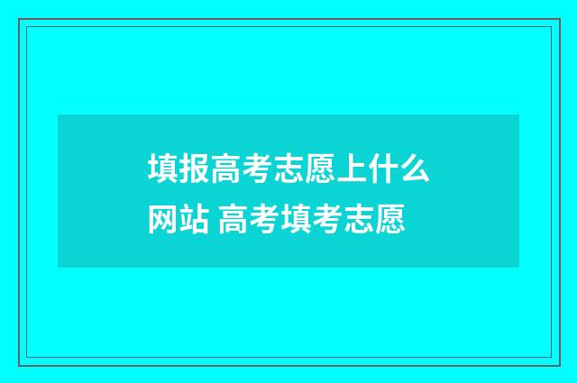 填报高考志愿上什么网站 高考填考志愿
