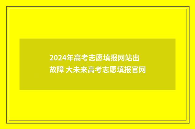 2024年高考志愿填报网站出故障 大未来高考志愿填报官网