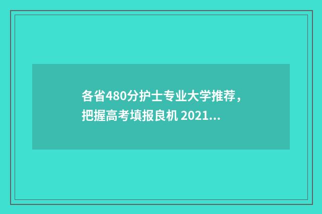 各省480分护士专业大学推荐，把握高考填报良机 2021年护士省级分数线