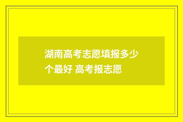 湖南高考志愿填报多少个最好 高考报志愿