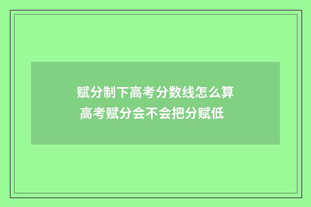 赋分制下高考分数线怎么算 高考赋分会不会把分赋低