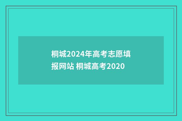 桐城2024年高考志愿填报网站 桐城高考2020