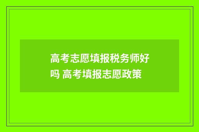 高考志愿填报税务师好吗 高考填报志愿政策