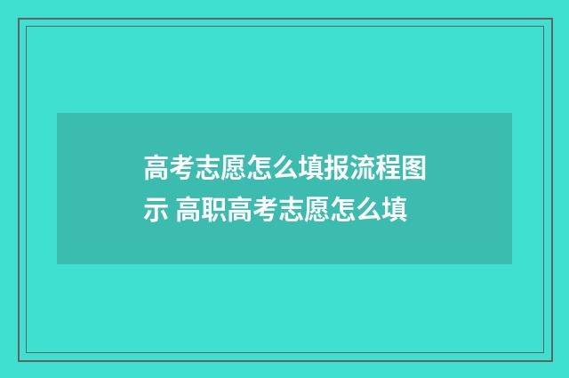 高考志愿怎么填报流程图示 高职高考志愿怎么填