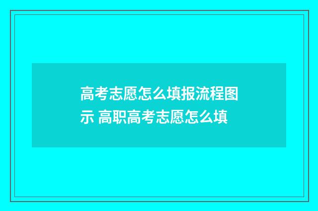 高考志愿怎么填报流程图示 高职高考志愿怎么填