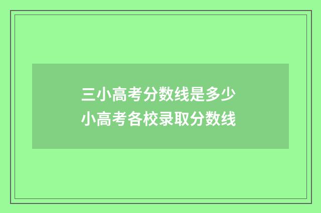 三小高考分数线是多少 小高考各校录取分数线