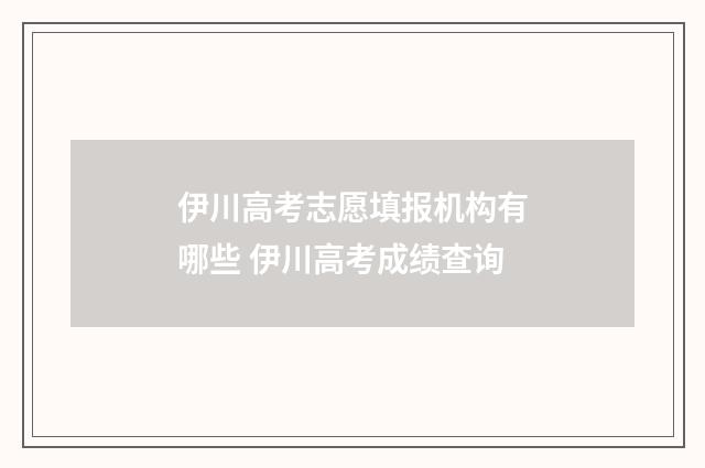 伊川高考志愿填报机构有哪些 伊川高考成绩查询