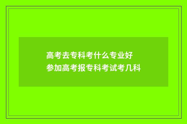 高考去专科考什么专业好 参加高考报专科考试考几科