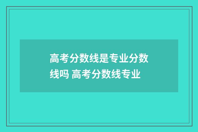 高考分数线是专业分数线吗 高考分数线专业