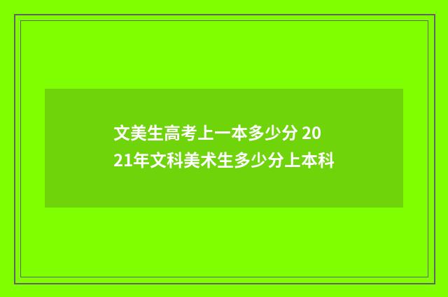文美生高考上一本多少分 2021年文科美术生多少分上本科