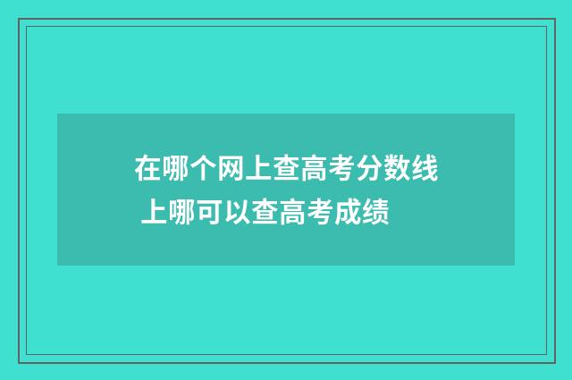 在哪个网上查高考分数线 上哪可以查高考成绩