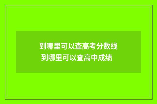 到哪里可以查高考分数线 到哪里可以查高中成绩