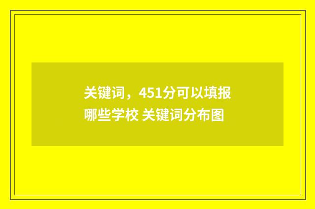 关键词，451分可以填报哪些学校 关键词分布图
