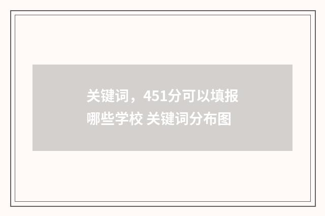 关键词，451分可以填报哪些学校 关键词分布图