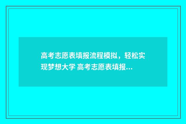 高考志愿表填报流程模拟，轻松实现梦想大学 高考志愿表填报标准样图