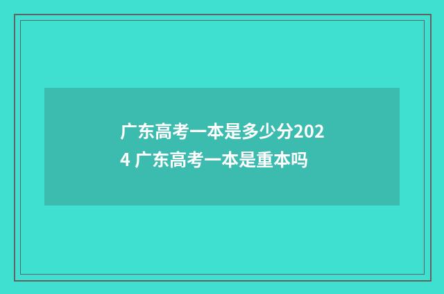 广东高考一本是多少分2024 广东高考一本是重本吗