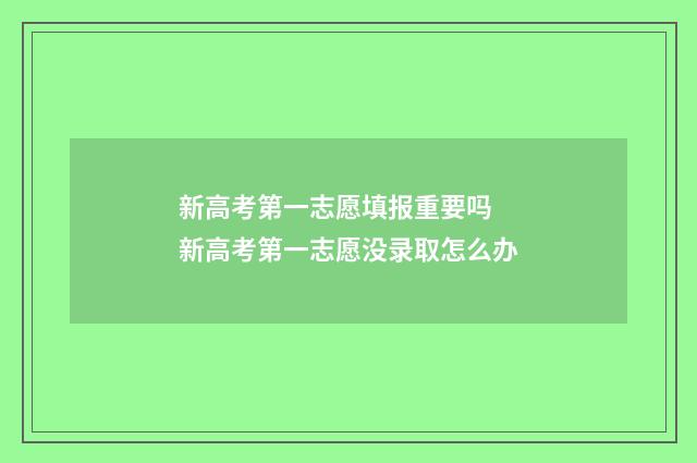 新高考第一志愿填报重要吗 新高考第一志愿没录取怎么办